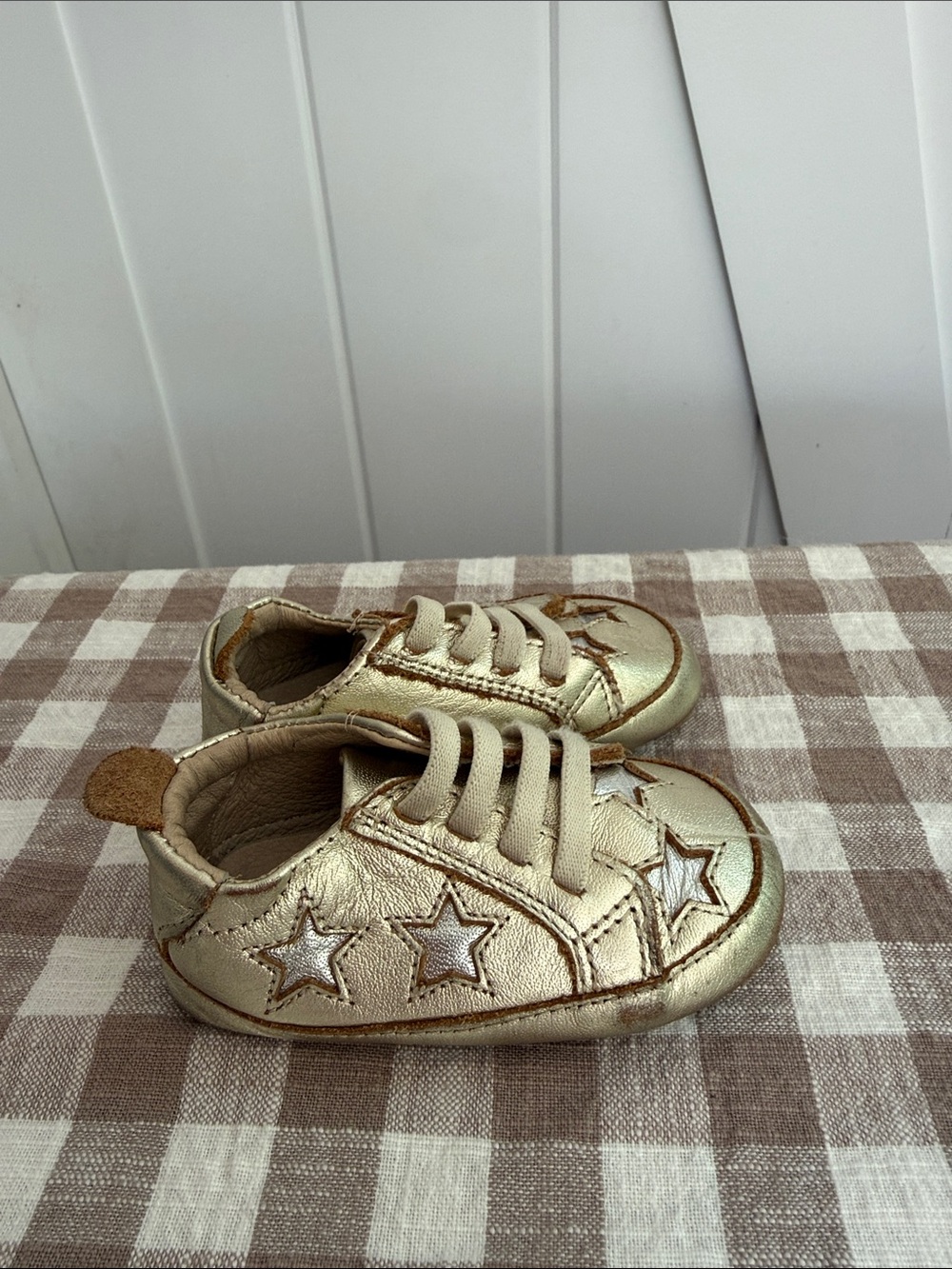 Old Soles Metallic Gold Star Baby Sneakers